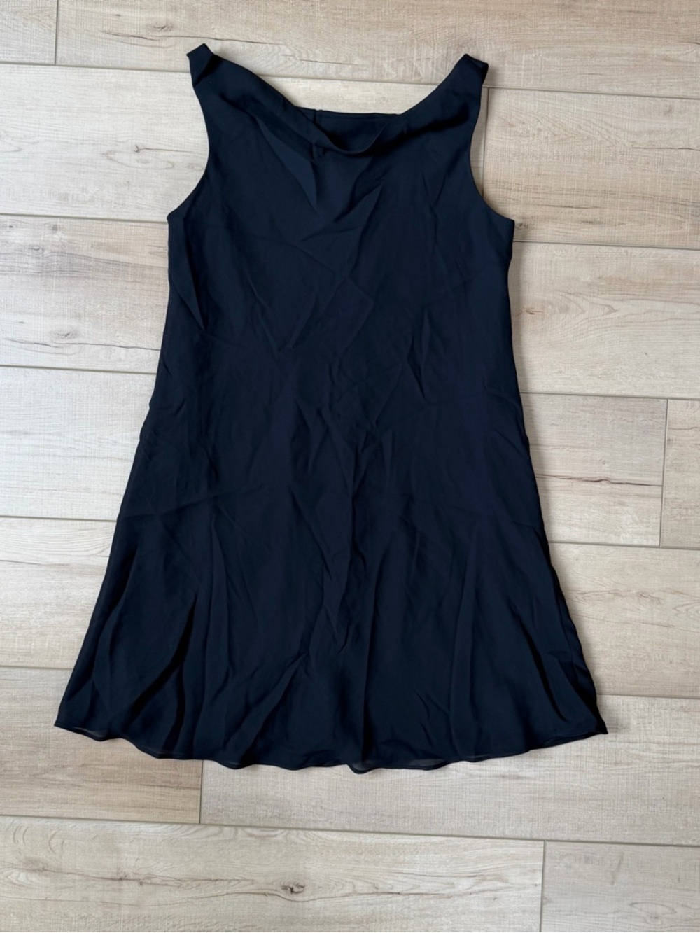 Vintage Casual Corner Womens Black Cowl Neck Mini Cocktail Dress Size 6 NWT